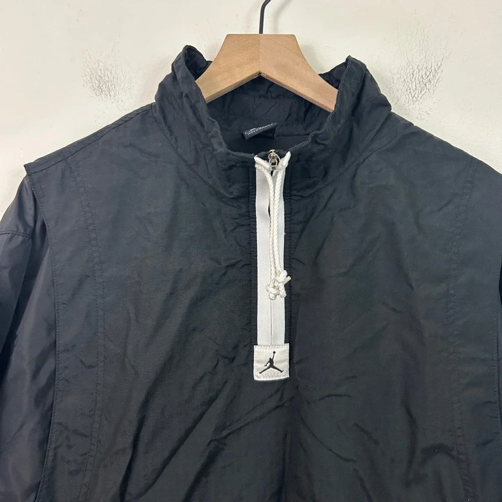 Vintage Jordan Flight Windbreaker Pullover Jacket Black Red Jumpman Logo XL - Picture 3 of 16